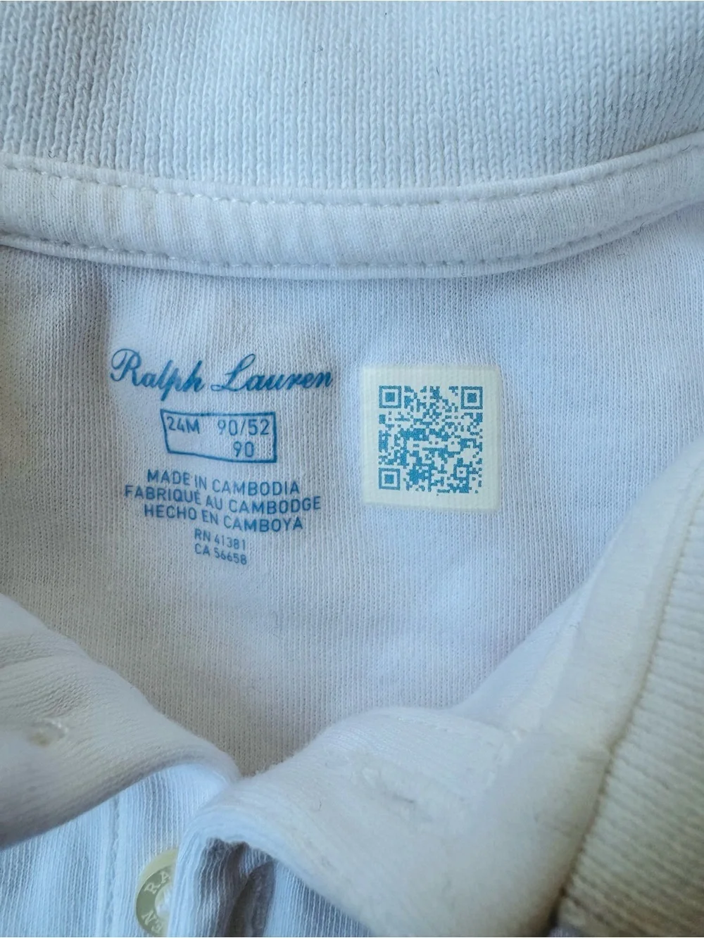 Ralph Lauren White Polo Baby Dress with Pastel Pony Embroidery 24 months GUC